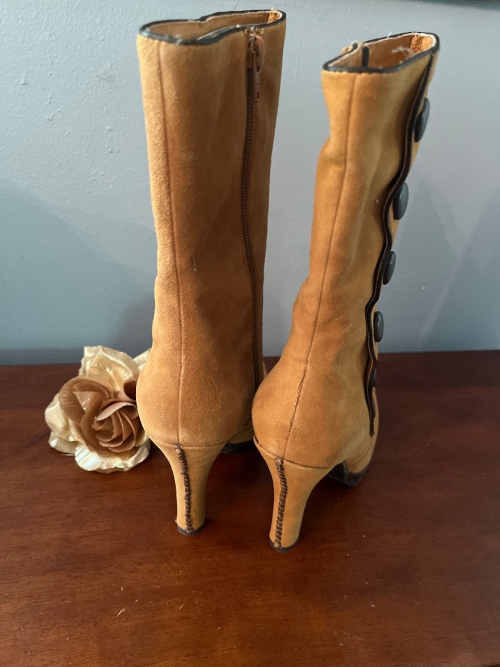 SAM EDELMAN Leather mid calf platform BOOTS - Picture 3 of 4